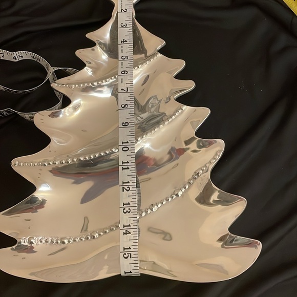 NWT Silver Christmas tree platter O/S - Picture 5 of 9